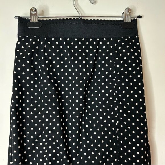 Victoria's Secret Polka Dot Mini Pencil Skirt High Rise Waist Lace trim Black 0 - Picture 3 of 14